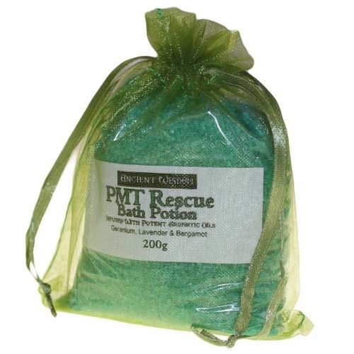 Clear bag containing 200g of aromatic bath salts infused with essential oils for relaxation.