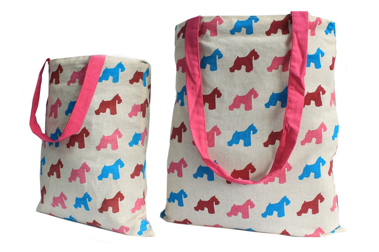 Lrg Tote Bag Reversible - Scotty - Pink