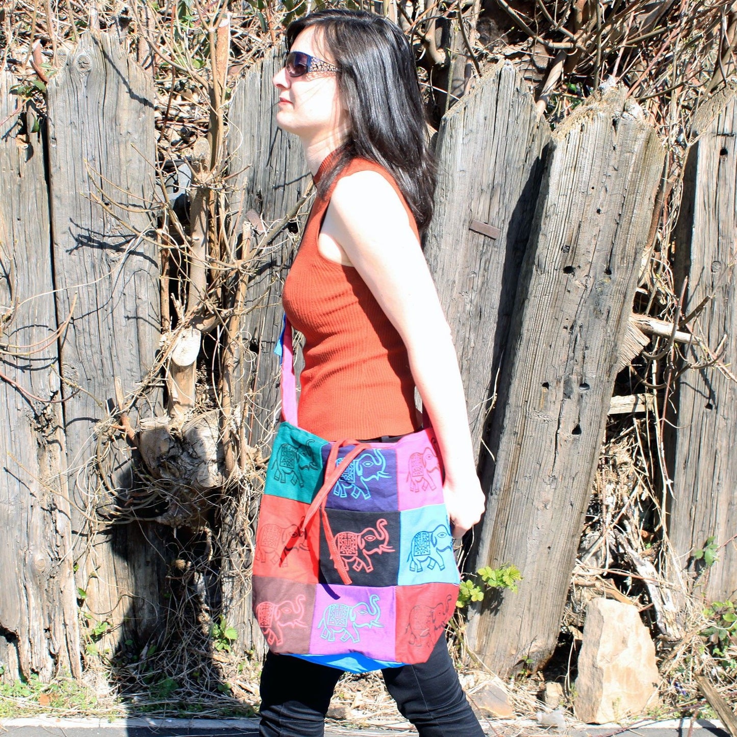 Cotton Patch Sling Bags - Elephant