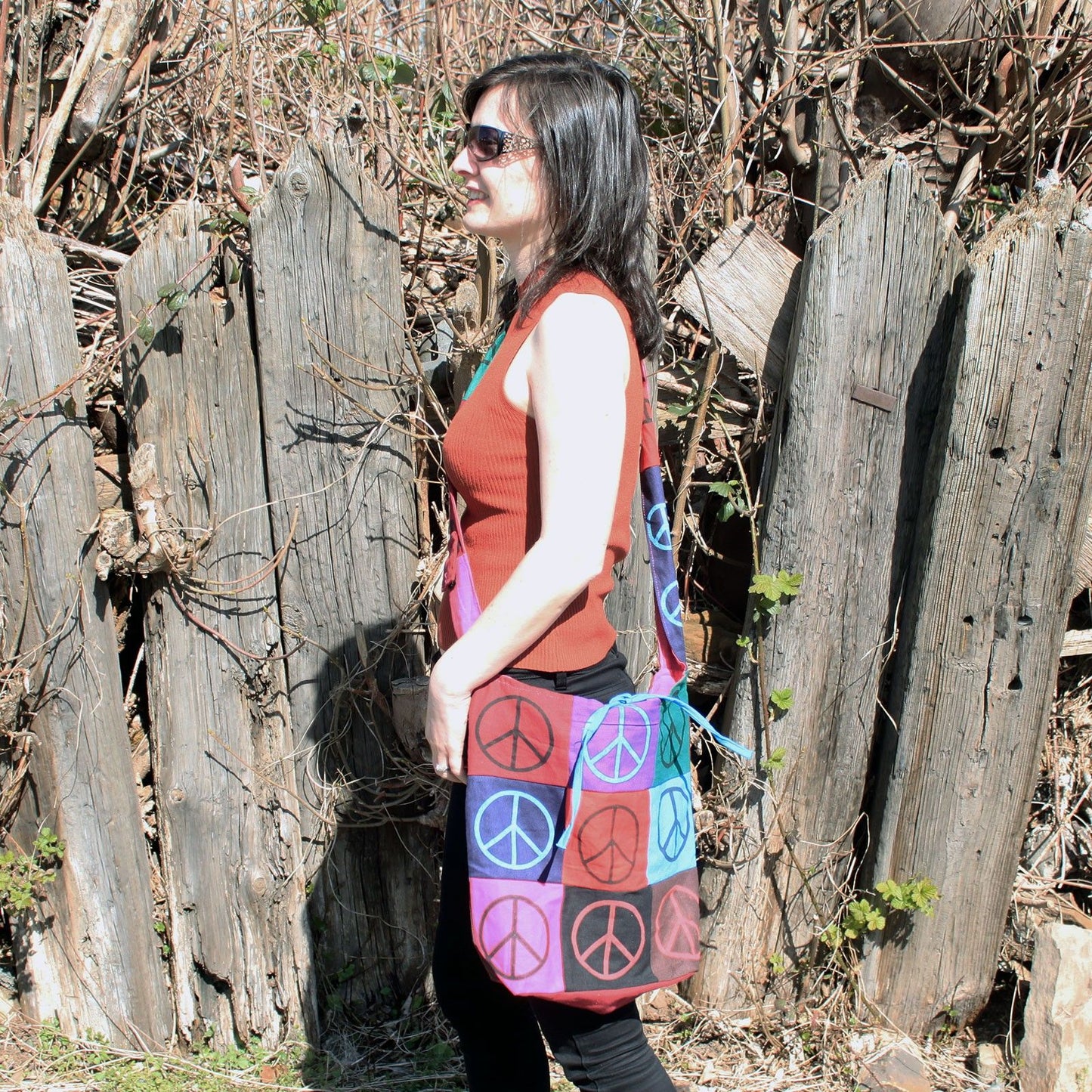 Cotton Patch Sling Bags - Peace