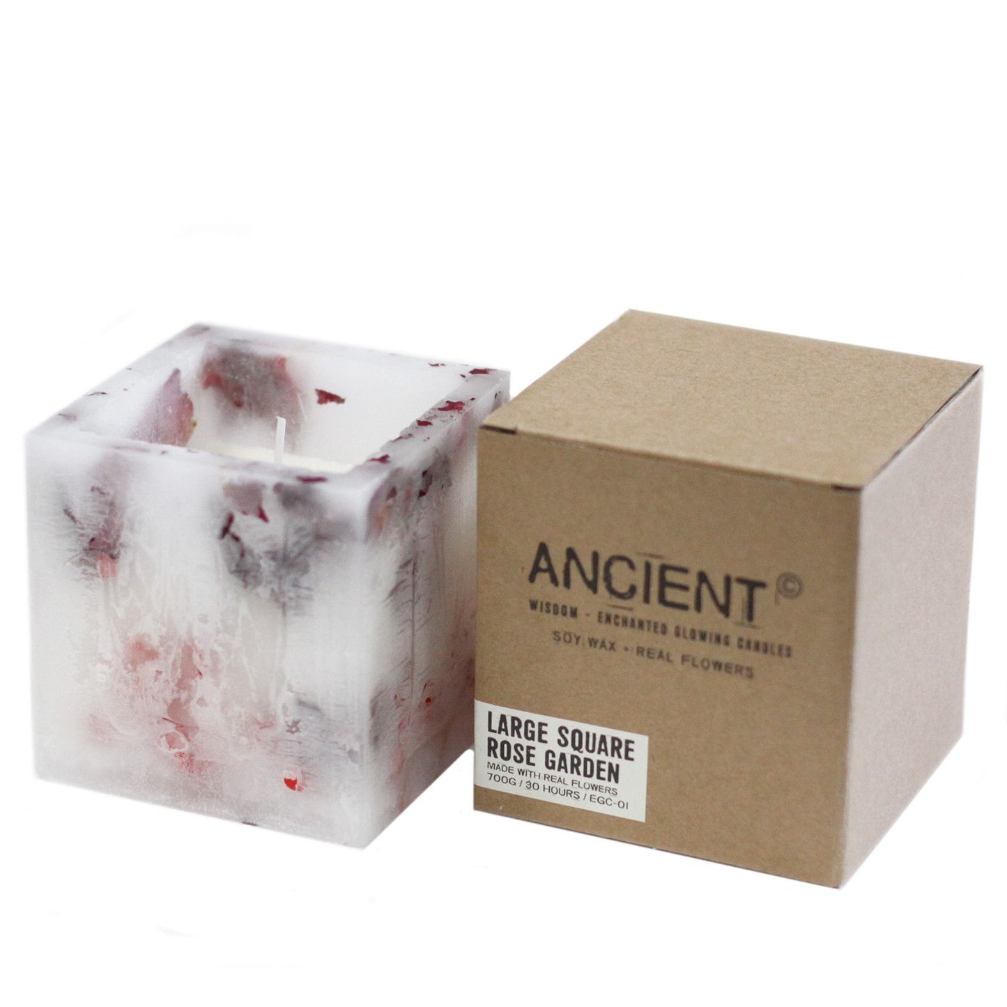 Enchanted Candle - Large Square - Rose