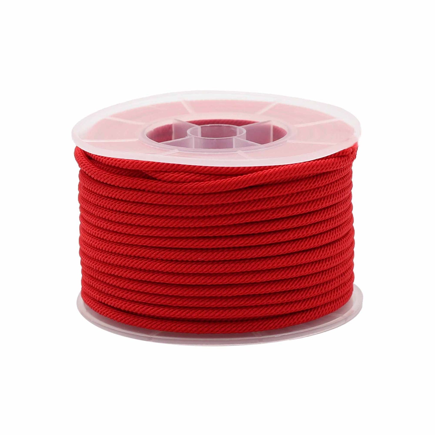 Large bulk roll of vibrant red 3mm cord for making pendant necklaces and spiritual jewellery.