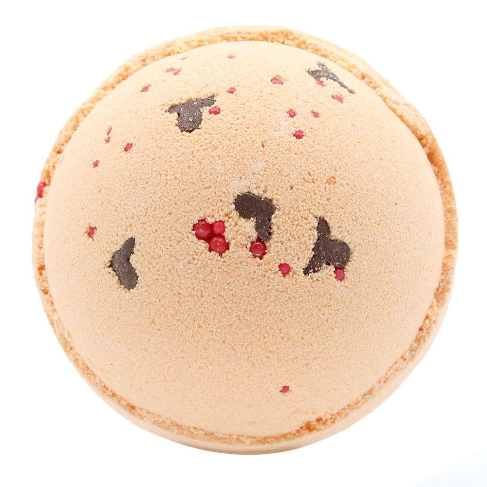 Cute reindeer shaped bath bomb with a bright red nose, perfect for a festive and fragrant Christmas bath experience.