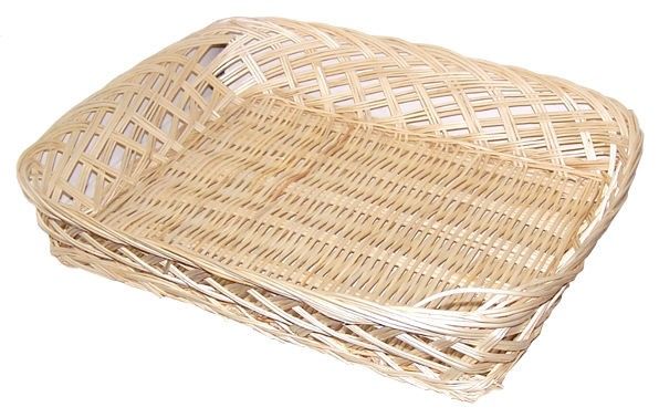 Handcrafted rectangular wicker basket with a natural finish, ideal for home storage and gift hampers.
