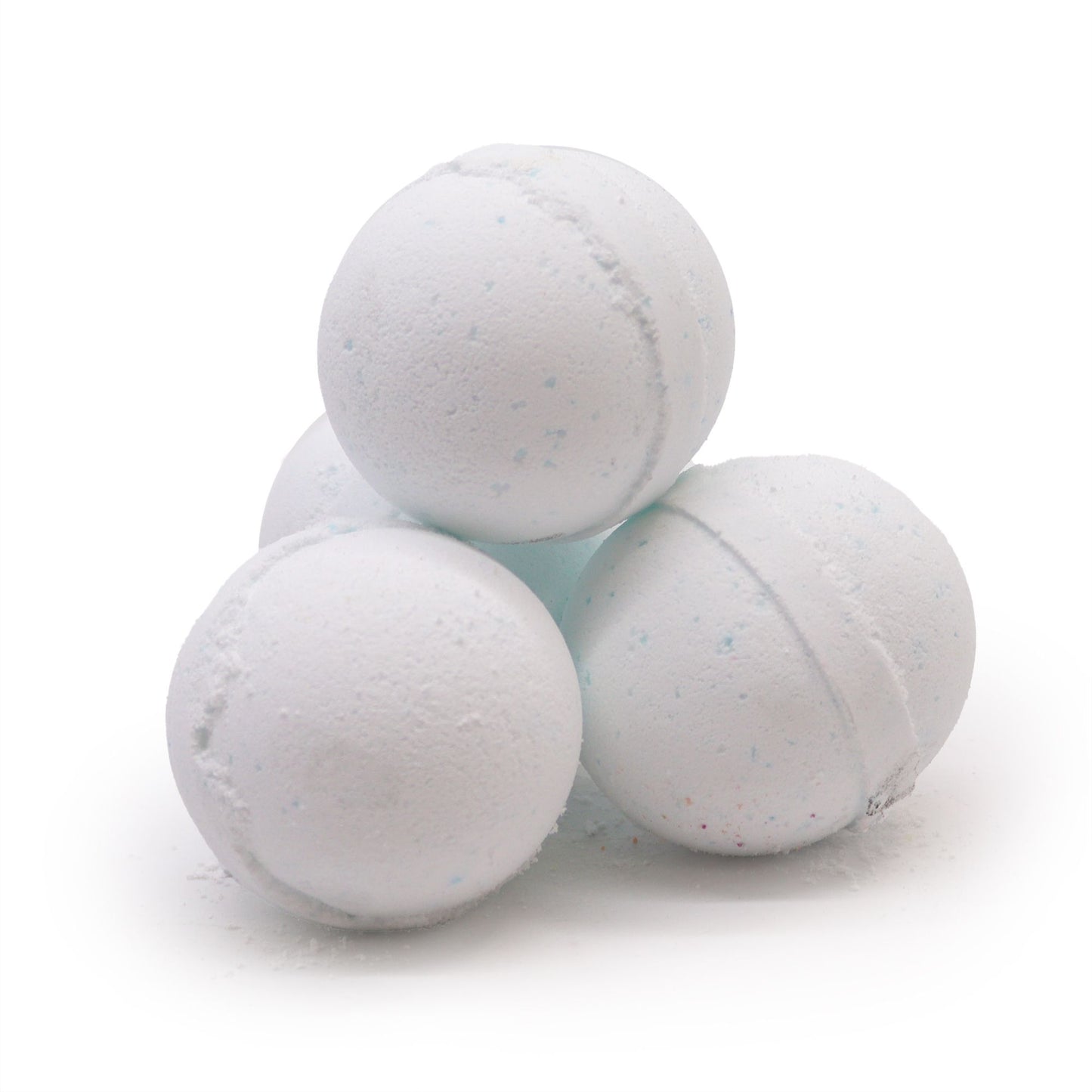 A round aromatherapy bath bomb with a calming lavender hue, designed for a relaxing soak.