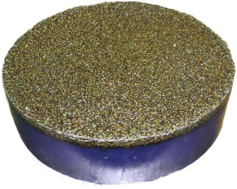 Large 10kg block of purple lavender scented soap with a rustic textured surface.