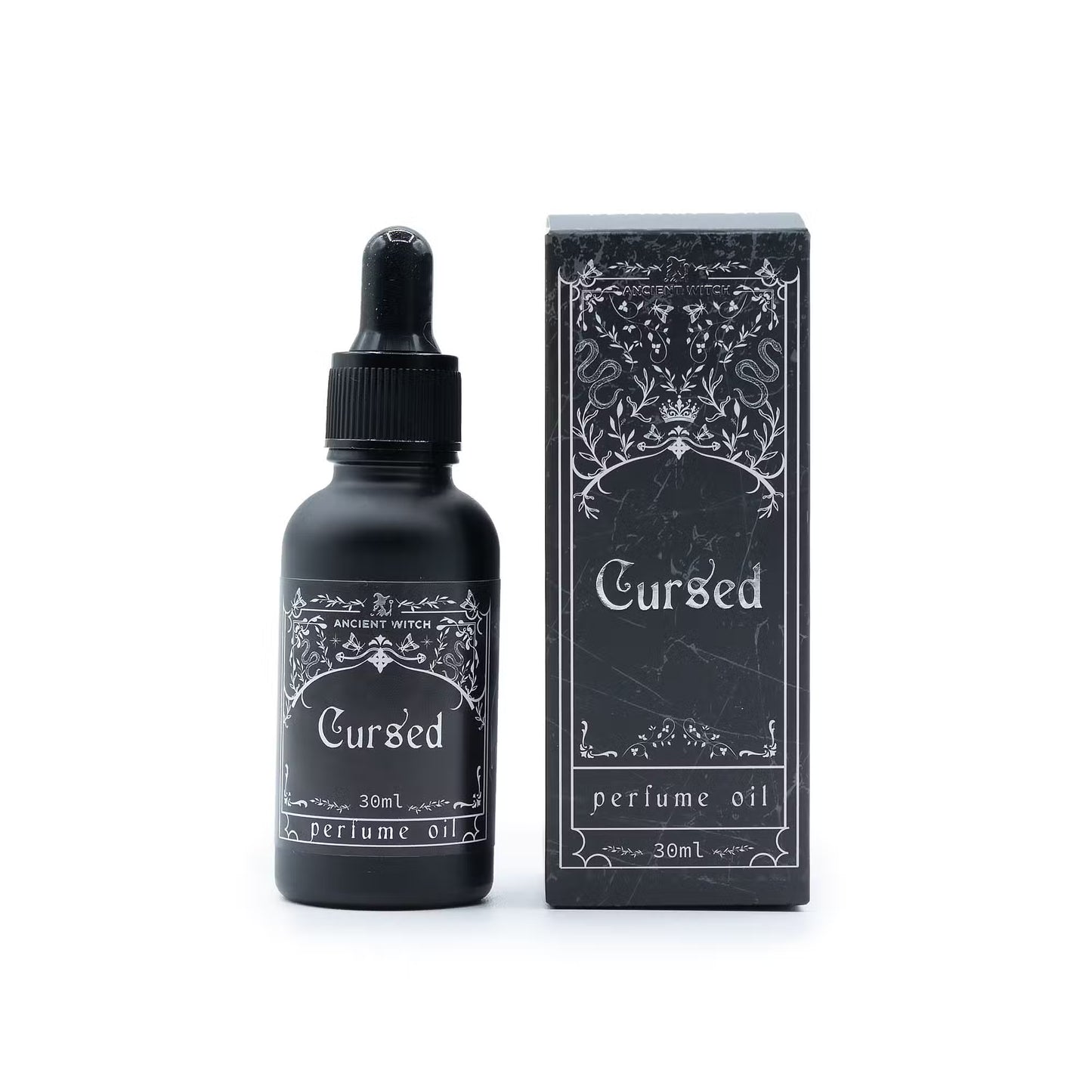 Dark Ritual Witch Gift Set | Perfume Oil + Crystal Bath Bomb + Butter Soap | Witchy Self Care Bundle | Gothic Gift Box Birthday