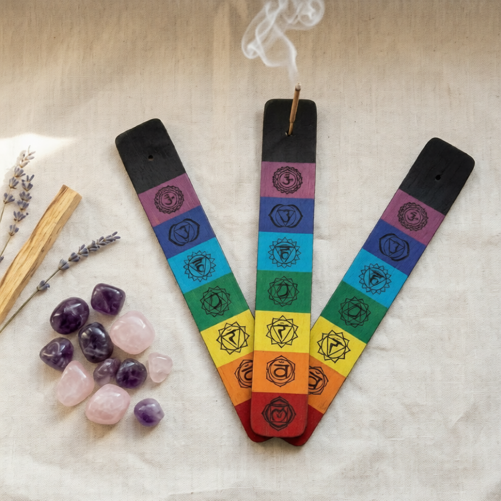 7 Chakra Crystal Pendulum Gift Set | Amethyst Rose Quartz Tumble Stones Incense | Meditation Healing Gift for Her | Reiki Birthday Gift Box