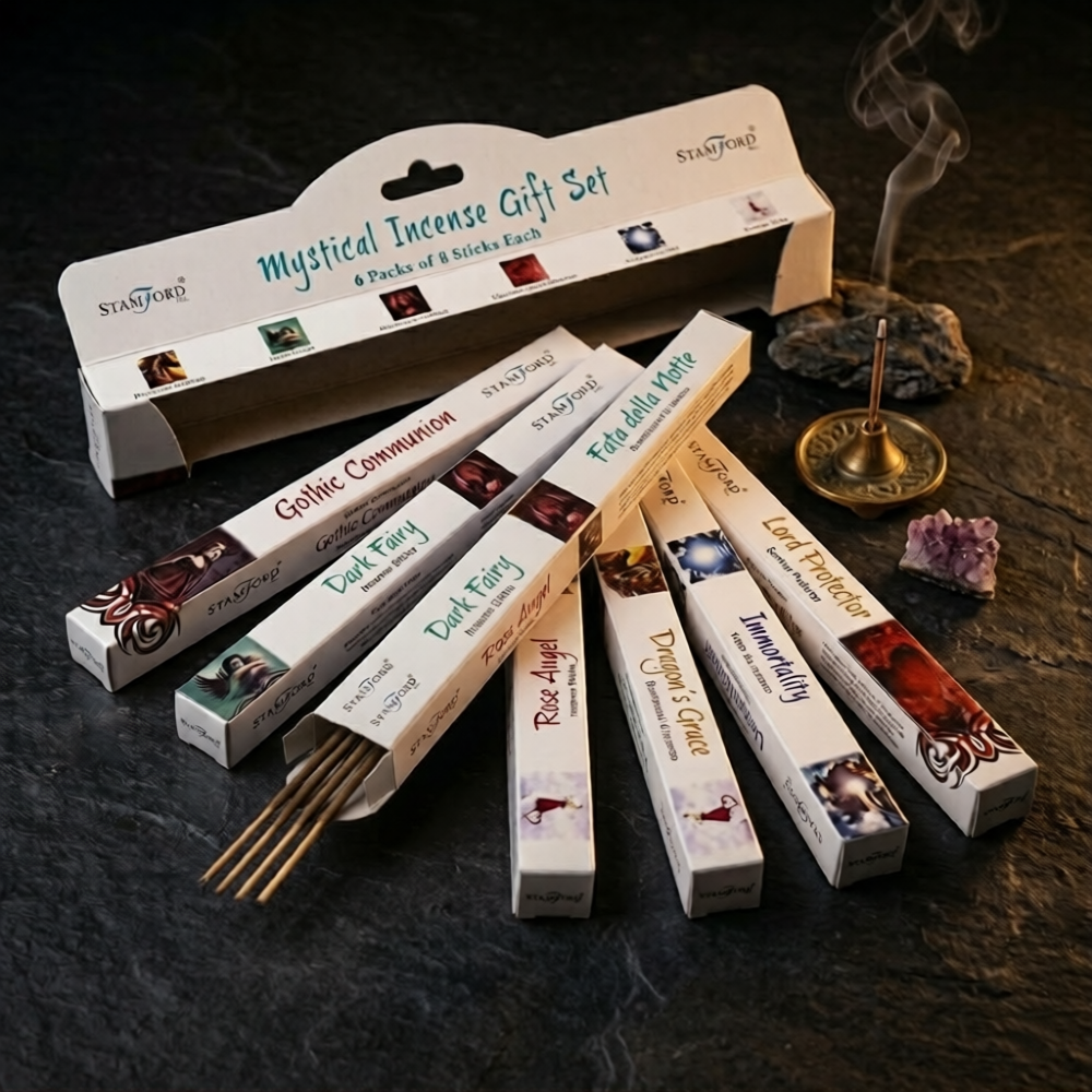 7 Chakra Crystal Pendulum Gift Set | Amethyst Rose Quartz Tumble Stones Incense | Meditation Healing Gift for Her | Reiki Birthday Gift Box