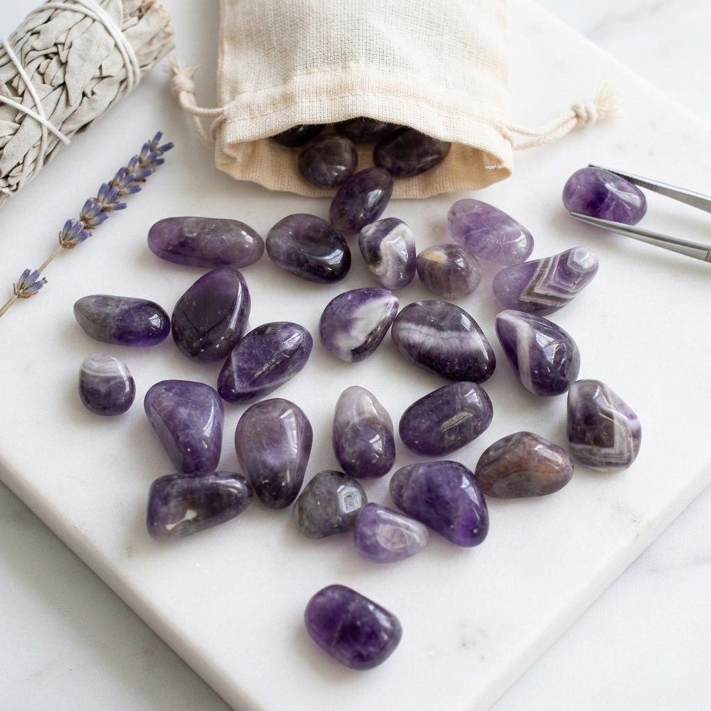 7 Chakra Crystal Pendulum Gift Set | Amethyst Rose Quartz Tumble Stones Incense | Meditation Healing Gift for Her | Reiki Birthday Gift Box