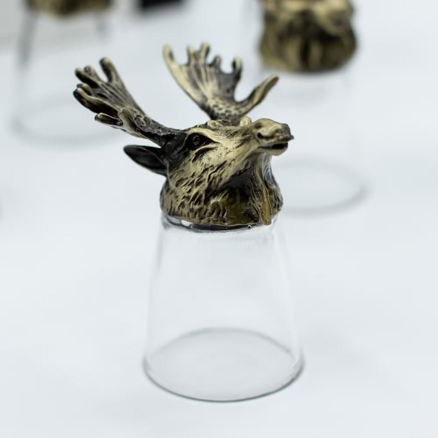 Coffret cadeau de 12 verres à shot (25 ml) - Forêt et créatures mystiques - Bronze antique
