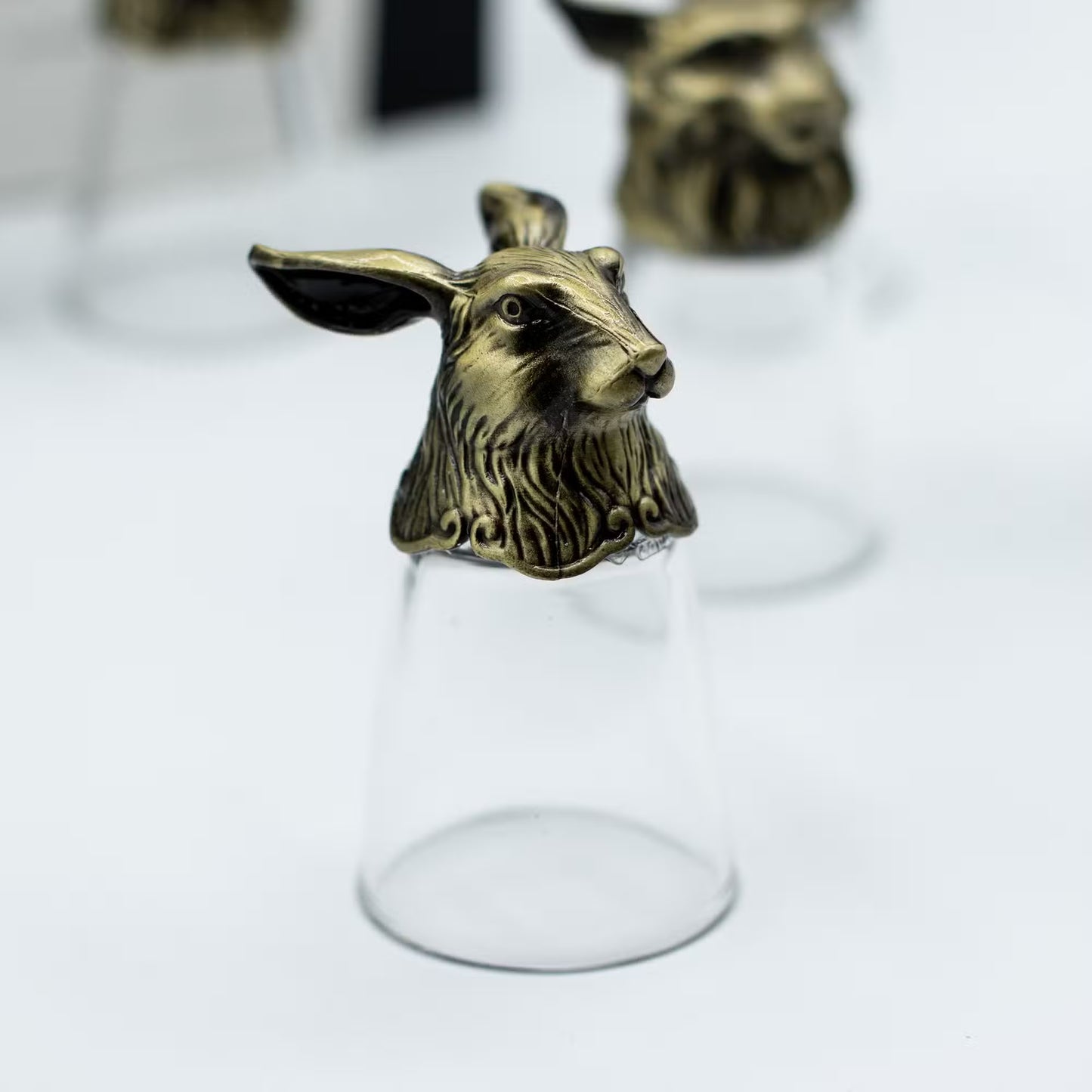 Coffret cadeau de 12 verres à shot (25 ml) - Forêt et créatures mystiques - Bronze antique