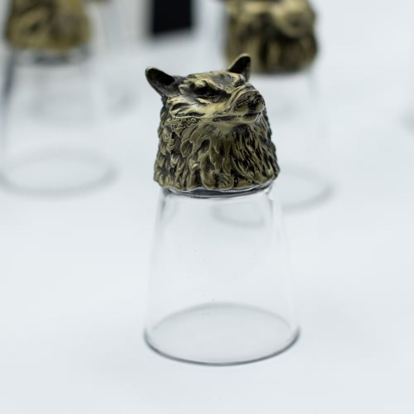 Coffret cadeau de 12 verres à shot (25 ml) - Forêt et créatures mystiques - Bronze antique