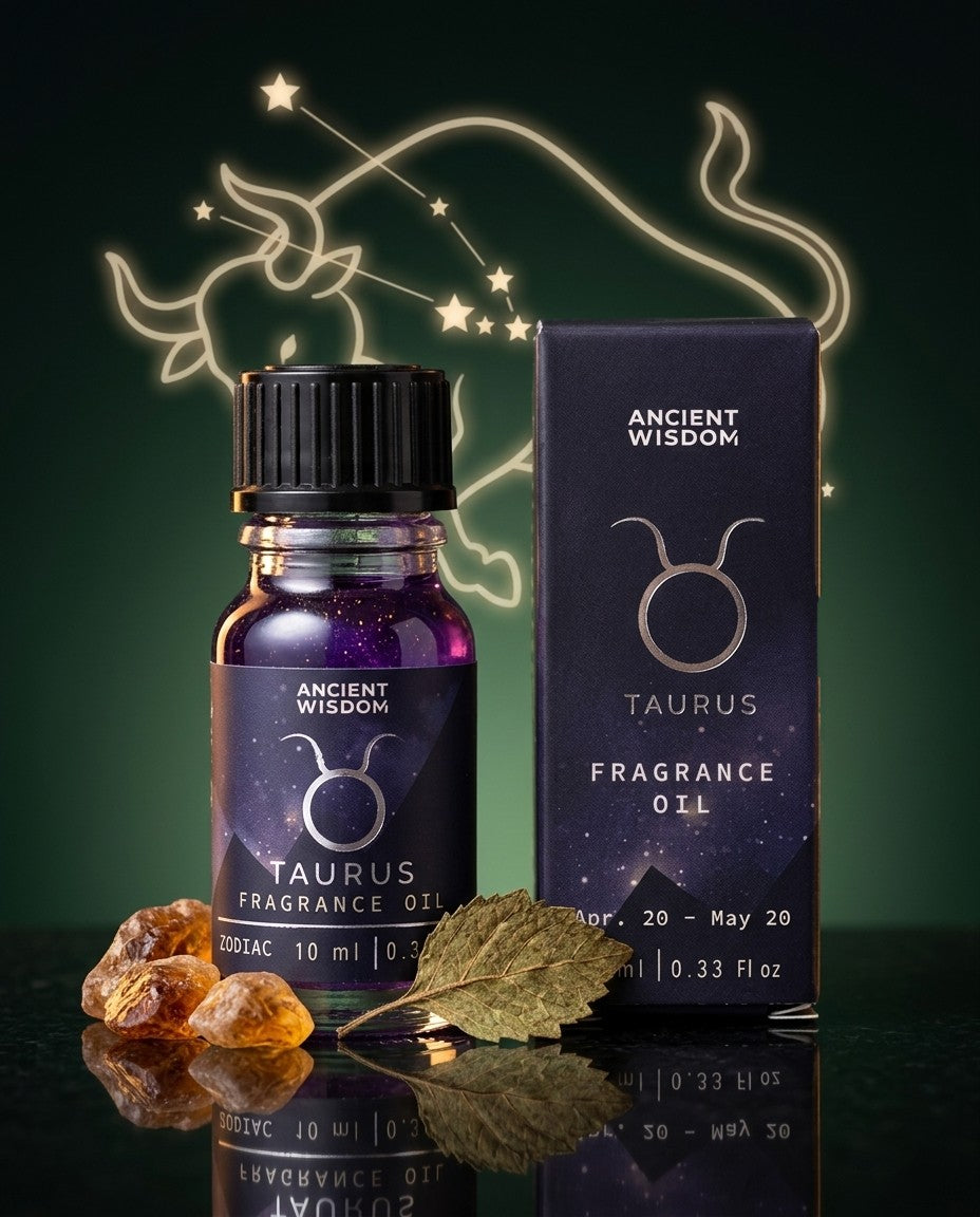 Taurus Fragrance Oil 10ml | Zodiac Perfume Oil | Star Sign Gift | Patchouli Amber Scent | Astrology Horoscope Oil