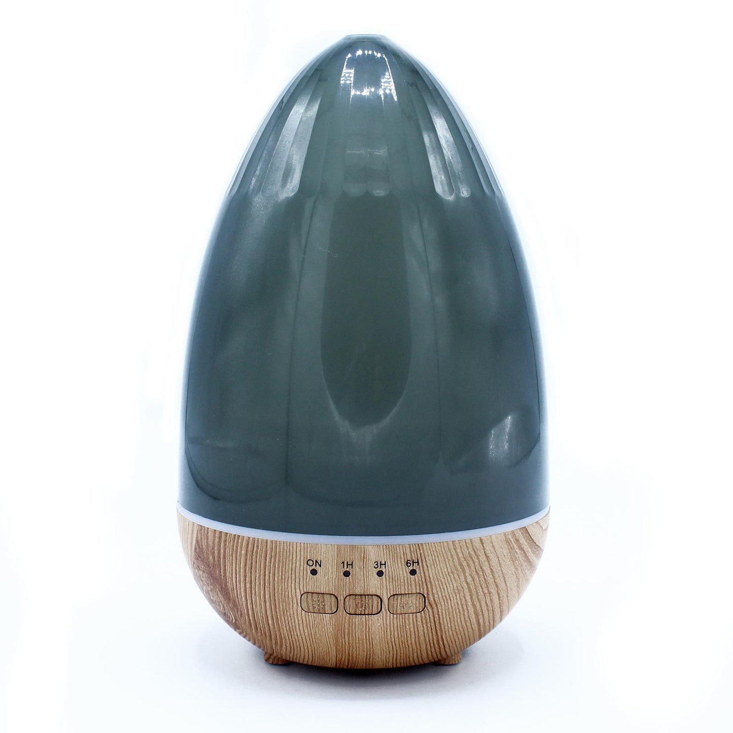 Elegant white ultrasonic aroma diffuser with a minimalist design and soft LED illumination.
