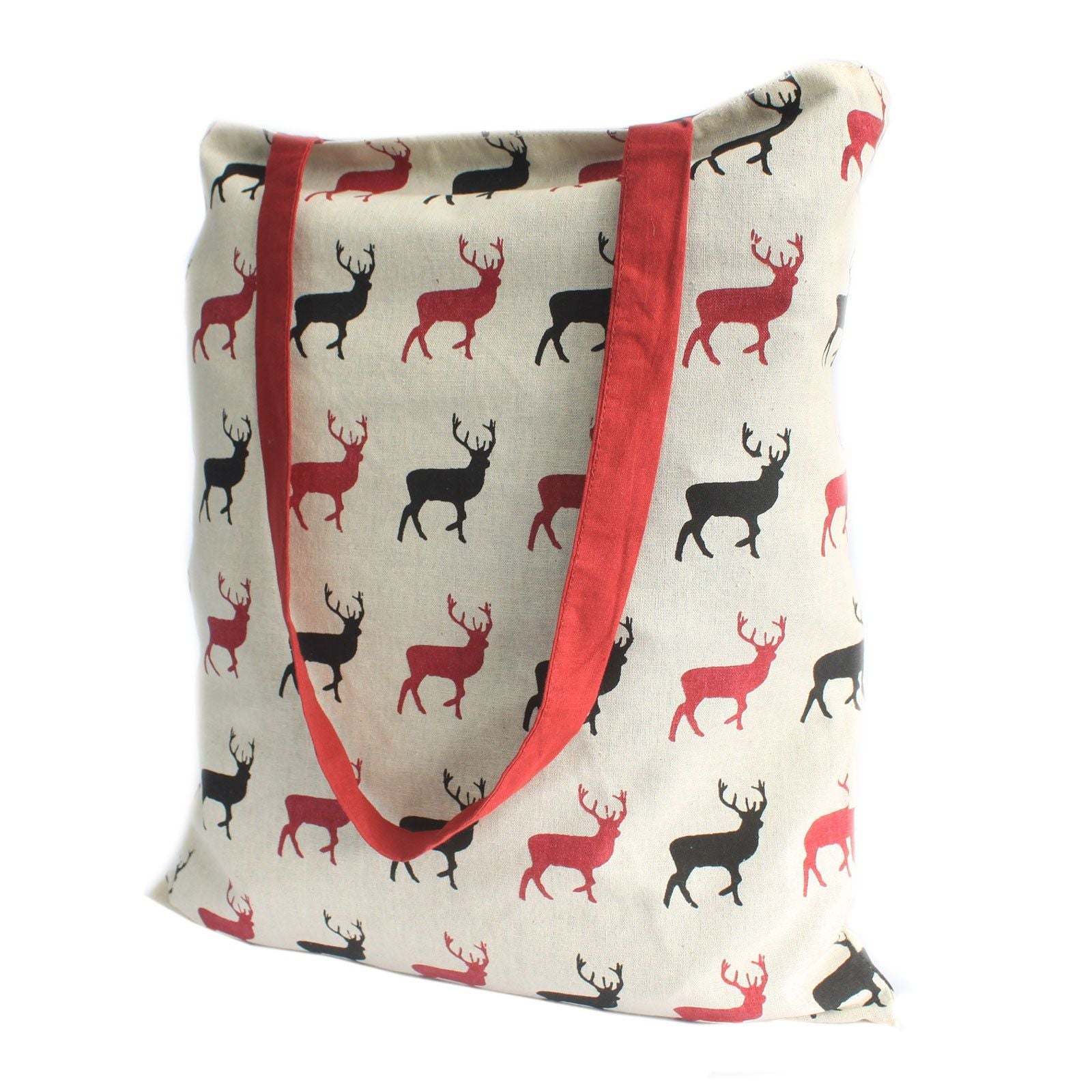 Lrg Tote Bag Reversible - Stag - Wine