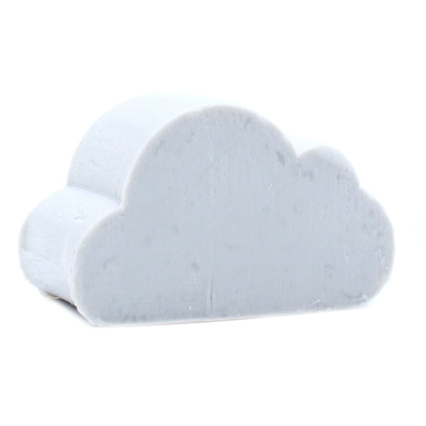 Ten small grey heart-shaped guest soaps with a cloud-like marble effect, arranged neatly on a flat surface.