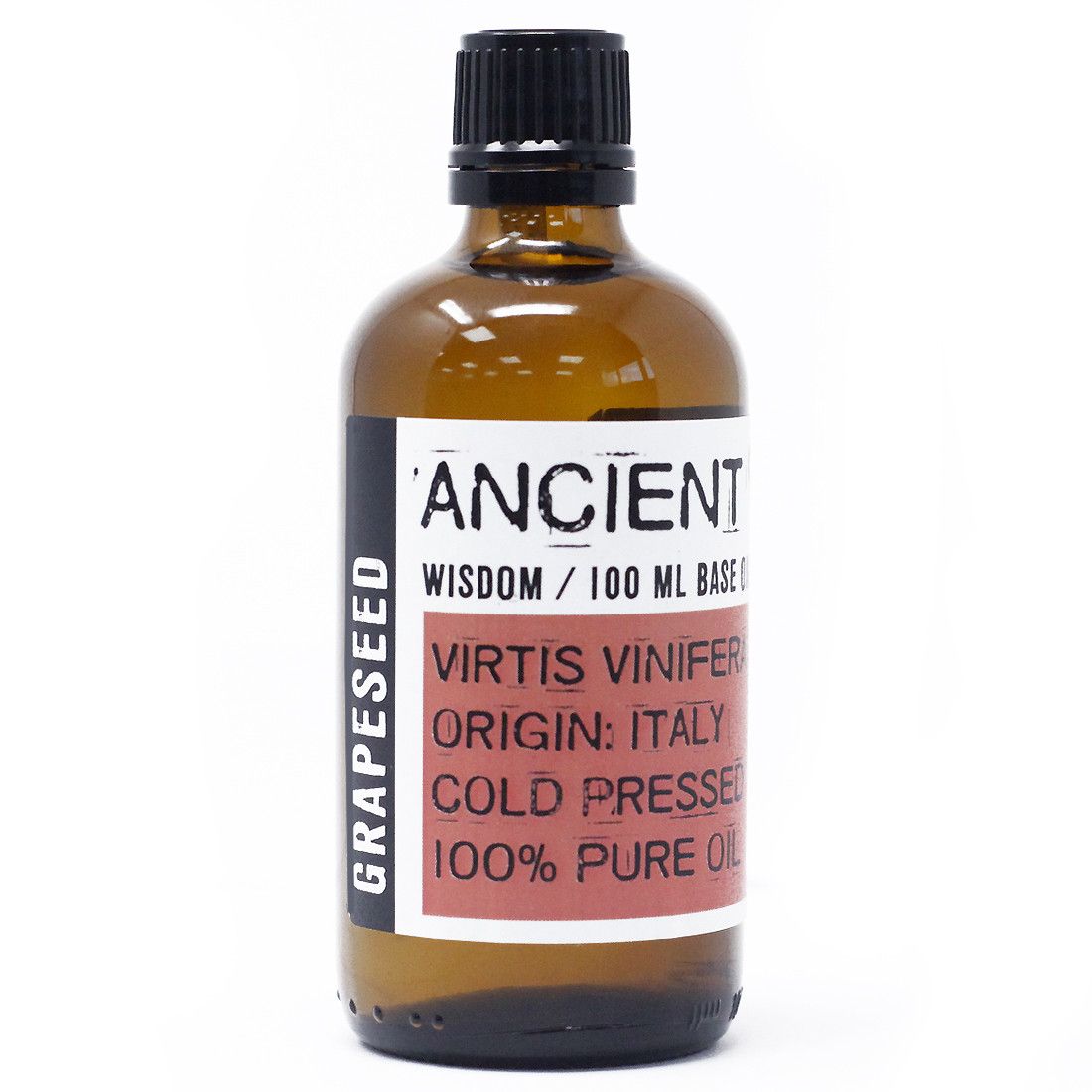 Clear bottle of light green grapeseed carrier oil showing a smooth and lightweight texture for aromatherapy use.