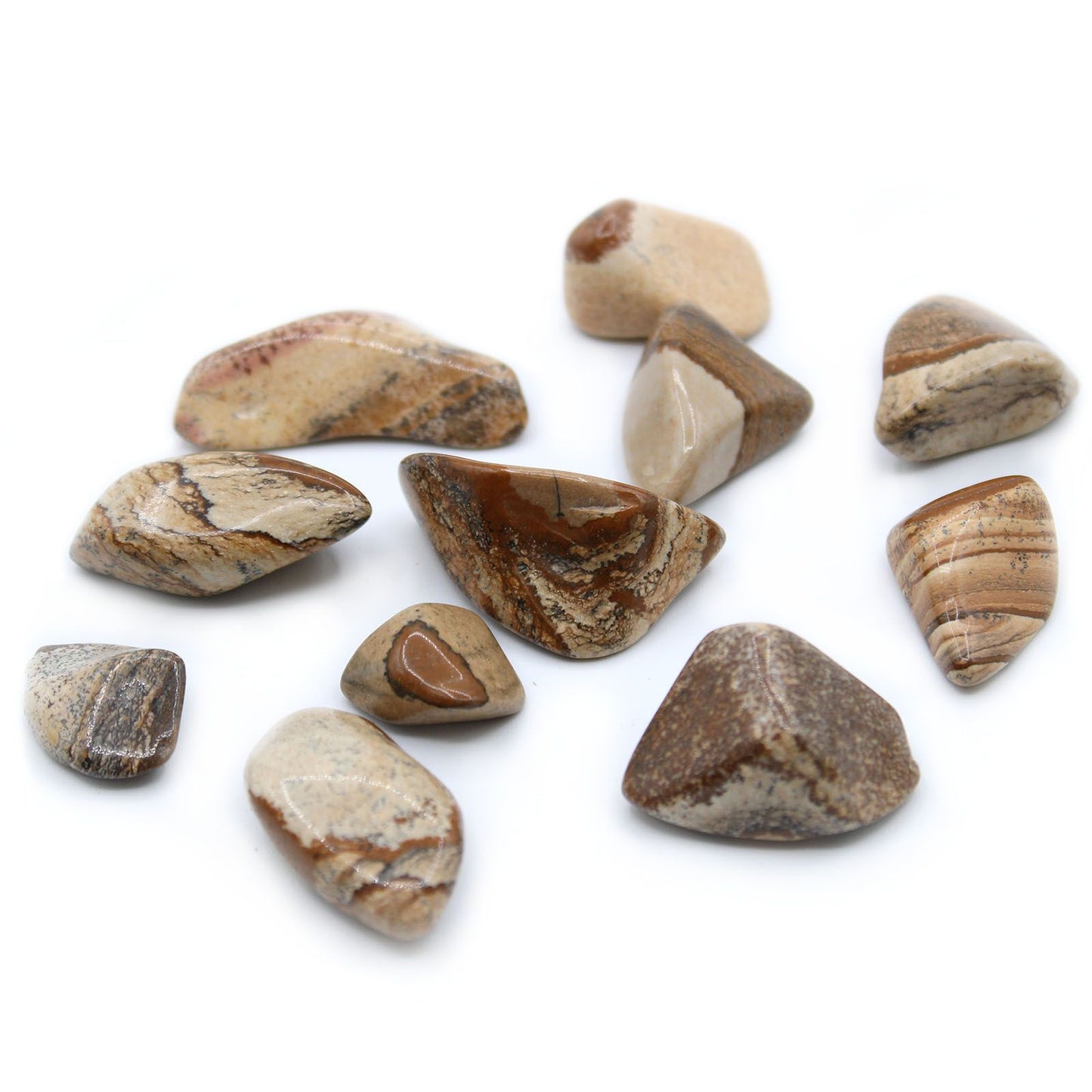 Large, smooth and highly polished Kalahari Desert tumble stone with natural earthy tones.
