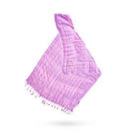 Long indigo and white striped boho style scarf made from soft linen-rayon fabric, displayed as a versatile fashion accessory.