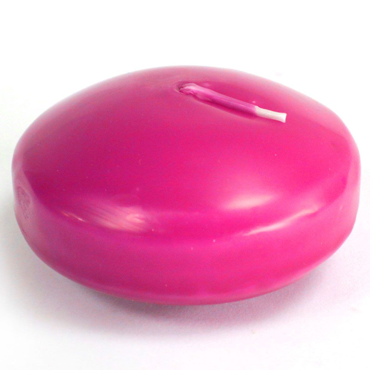 Large circular lavender purple floating candle with a smooth unscented finish for water displays.