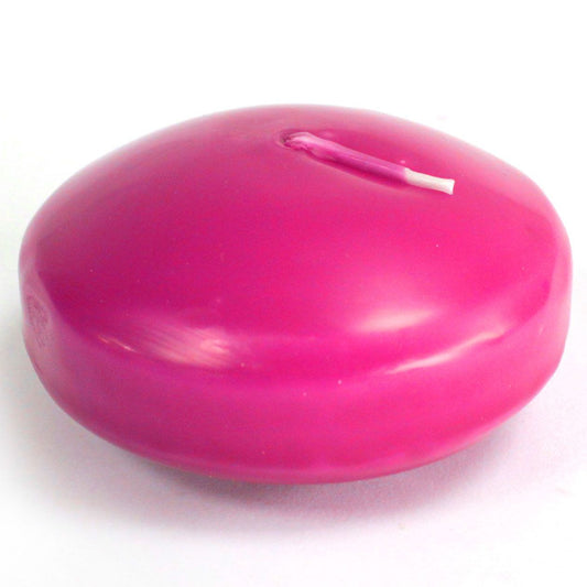 Large circular lavender purple floating candle with a smooth unscented finish for water displays.