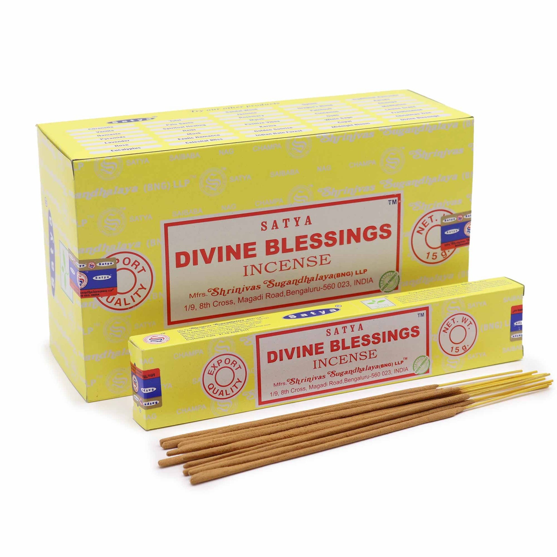 Hand-rolled incense sticks in a decorative blue and white box with floral patterns.