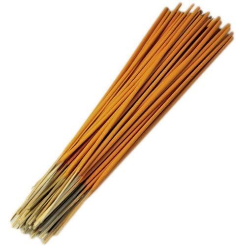 Large bundle of orange and cinnamon scented incense sticks showing vibrant individual colours and high-quality texture.