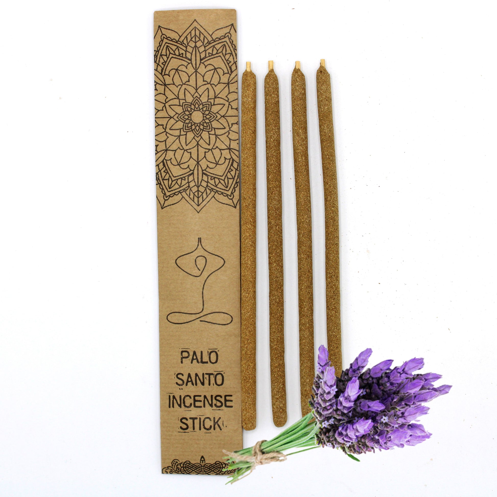 Handcrafted large Palo Santo incense sticks infused with lavender, displaying a natural woody texture.