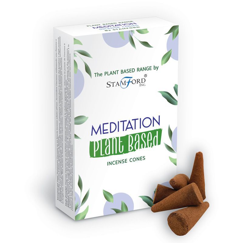 A pile of natural dark brown incense cones specifically designed for meditation and spiritual wellness.