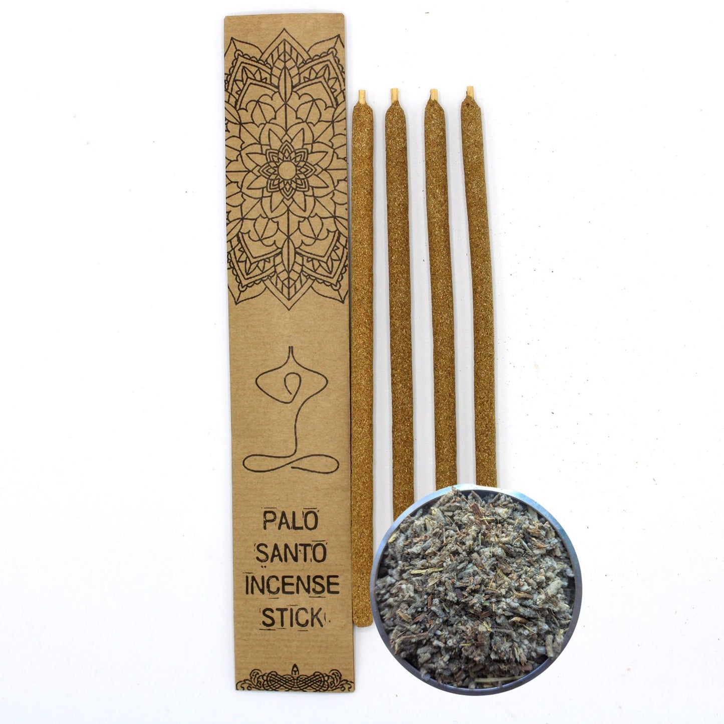 Large hand-rolled Palo Santo incense sticks with a natural woody texture on a minimalist background.