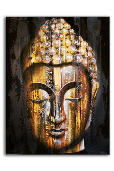 Wood Buddha Golden 60x80cm