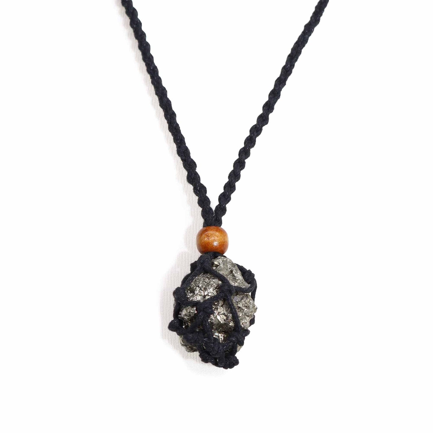 Adjustable black necklace cord with a smooth matte finish for mounting gemstone pendants and crystals.