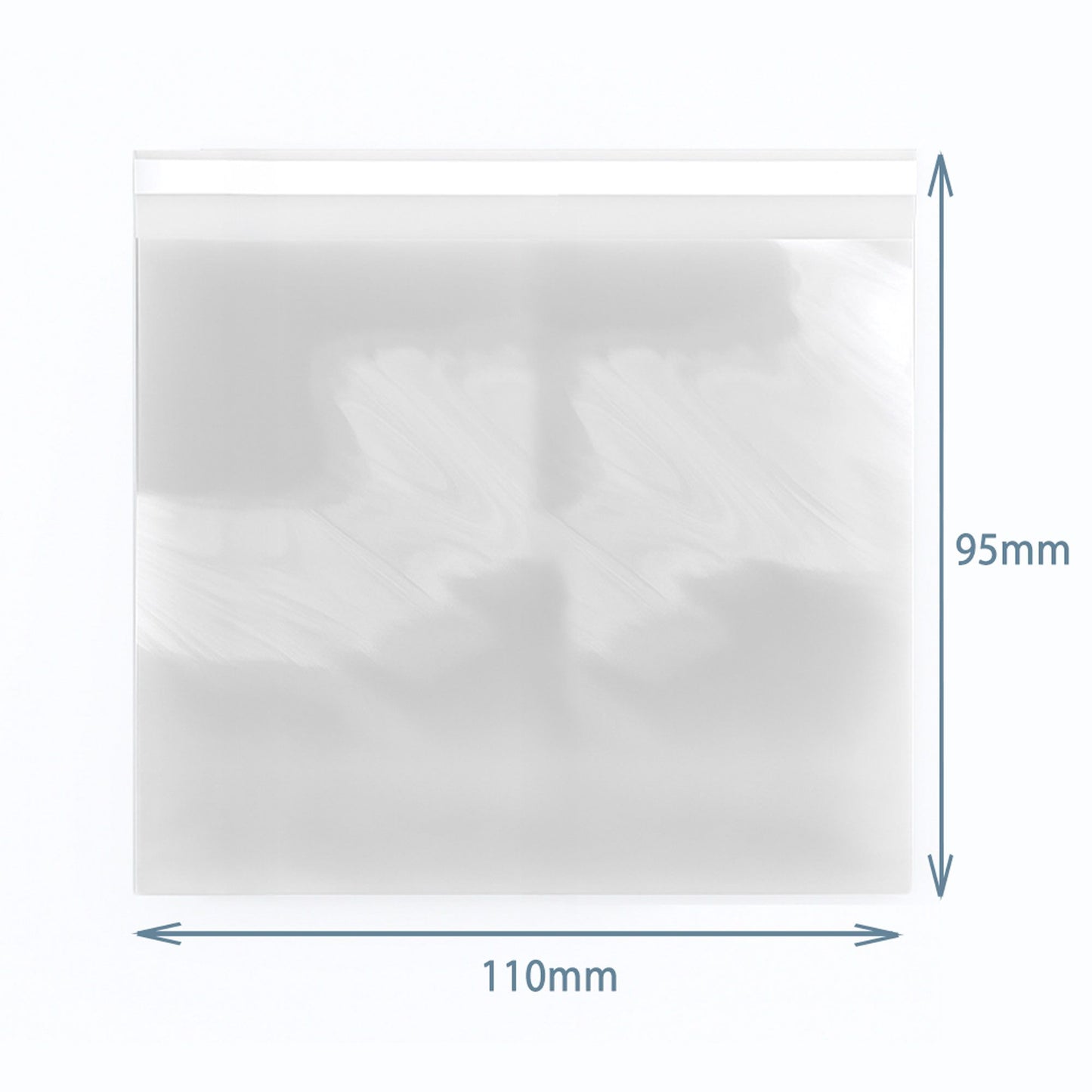 Clear resealable polypropylene display bags showing high-clarity plastic texture and adhesive seal strip.