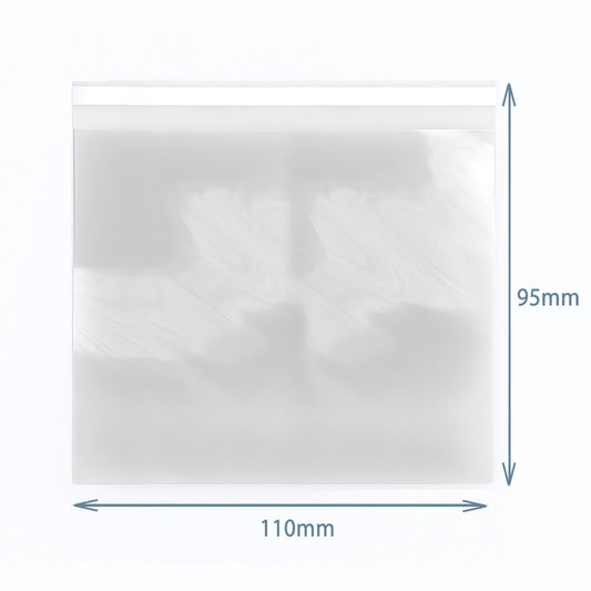 Clear resealable polypropylene display bags showing high-clarity plastic texture and adhesive seal strip.