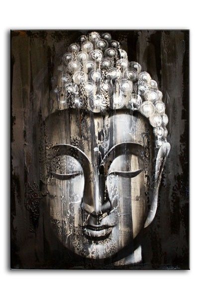 Wood Buddha Silver   60x80cm
