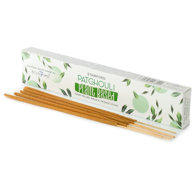 Hand-rolled natural masala incense sticks with a textured finish, associated with the earthy scent of patchouli.