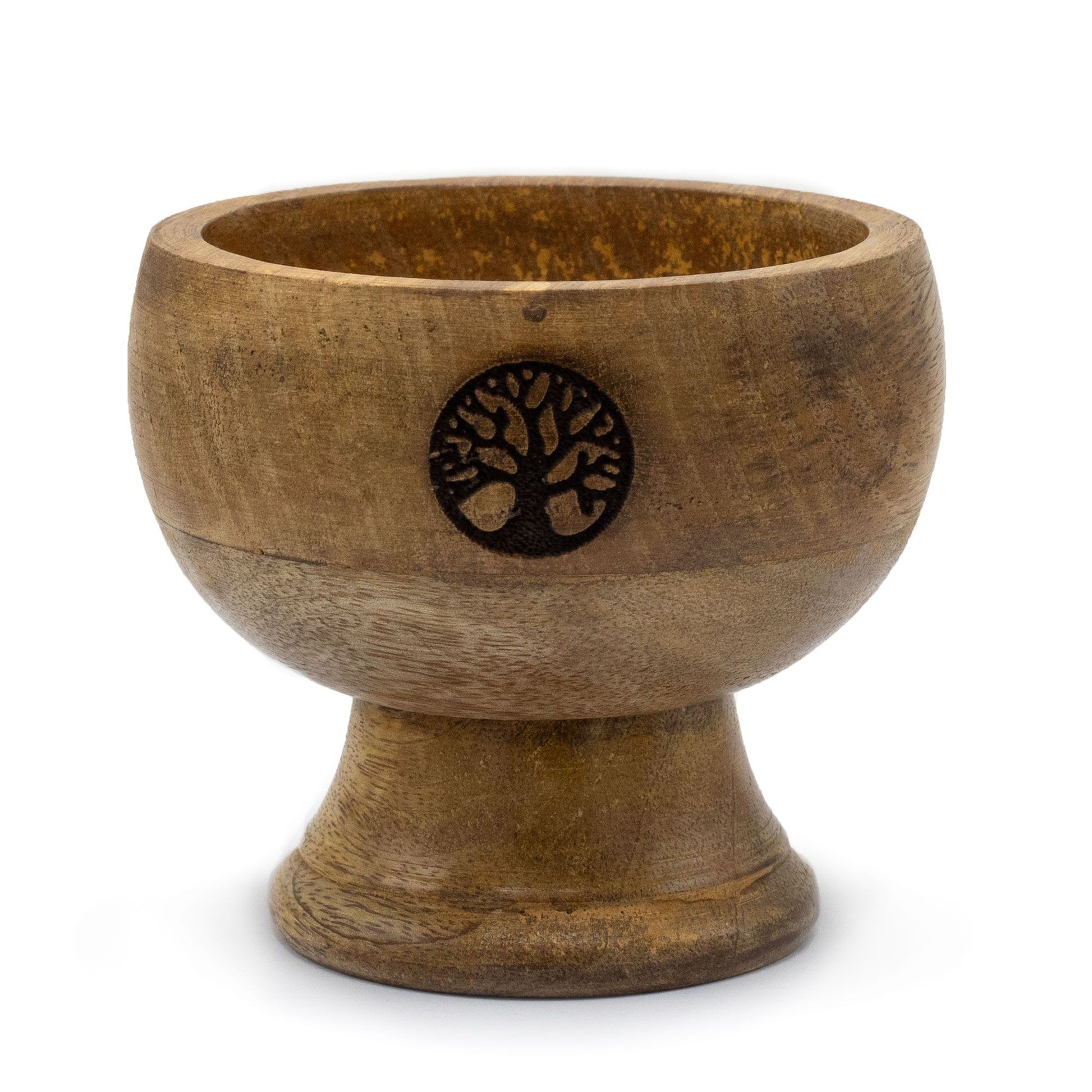 Large soapstone ritual bowl incense cone holder featuring a detailed Tree of Life carving.