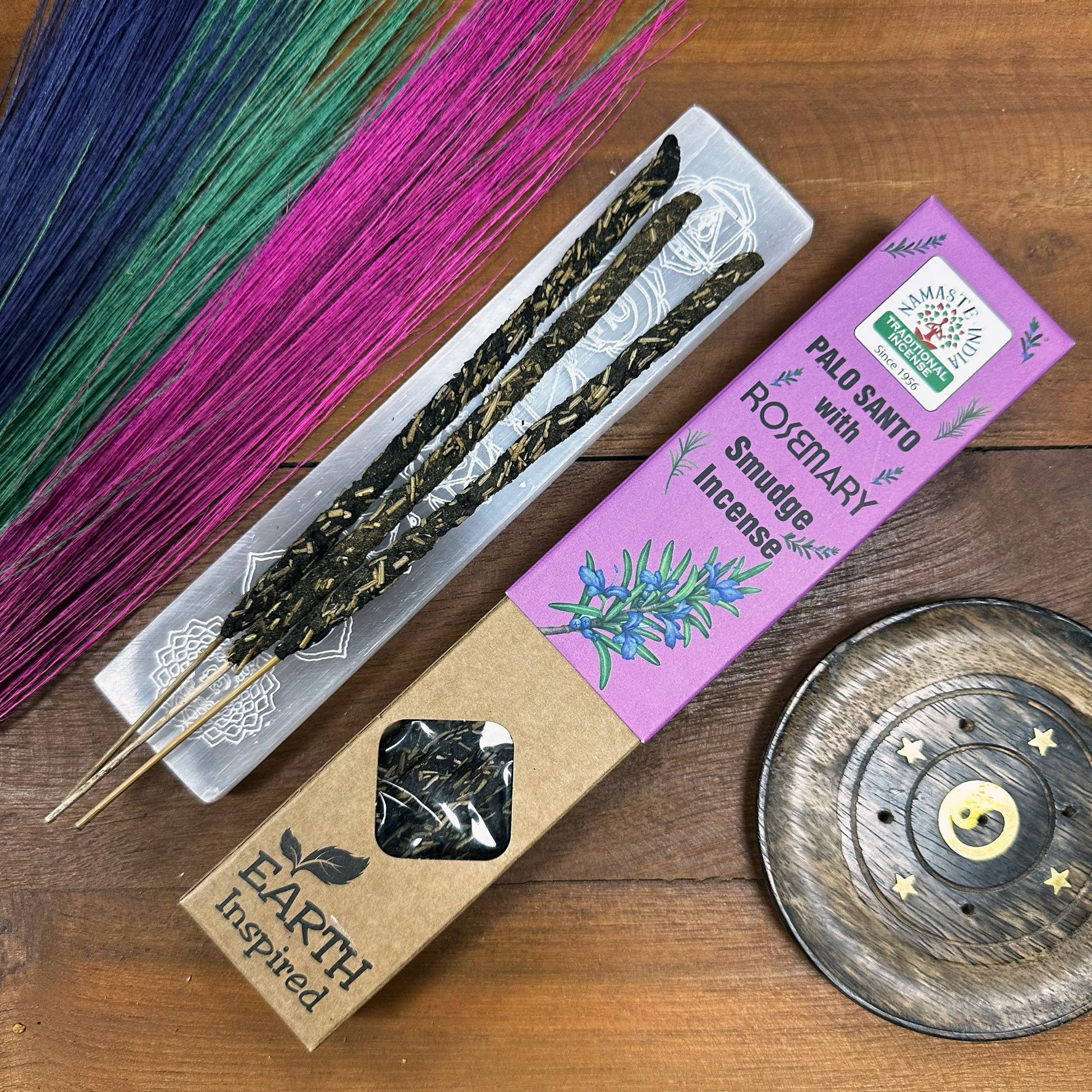 Handcrafted smudge incense sticks infused with rosemary herbs and pure natural essential oils.
