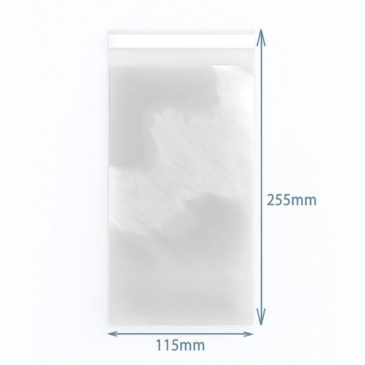 Clear resealable polypropylene bags in a stack, showing a crisp and reflective professional finish.
