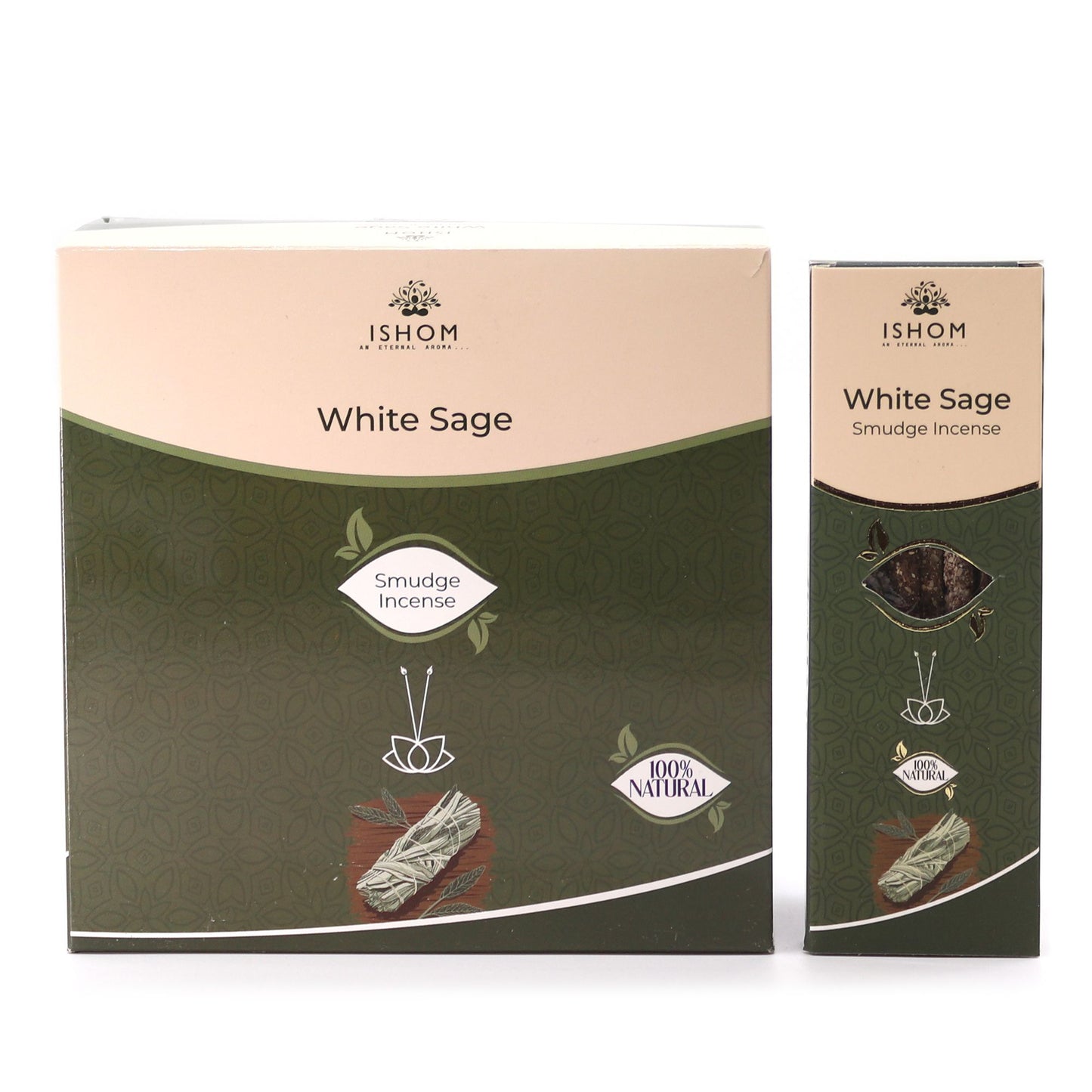 Handcrafted white sage smudge incense sticks with natural herbal texture in a minimalist setting.