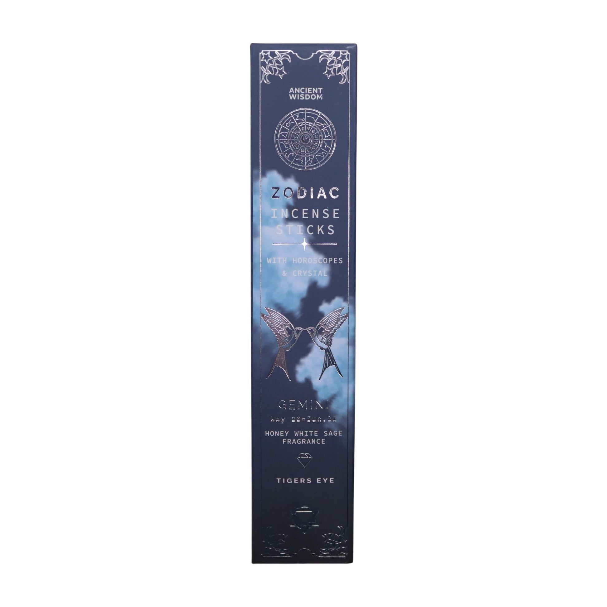 Honey White Sage Zodiac Gemstone Crystal Incense - Gemini