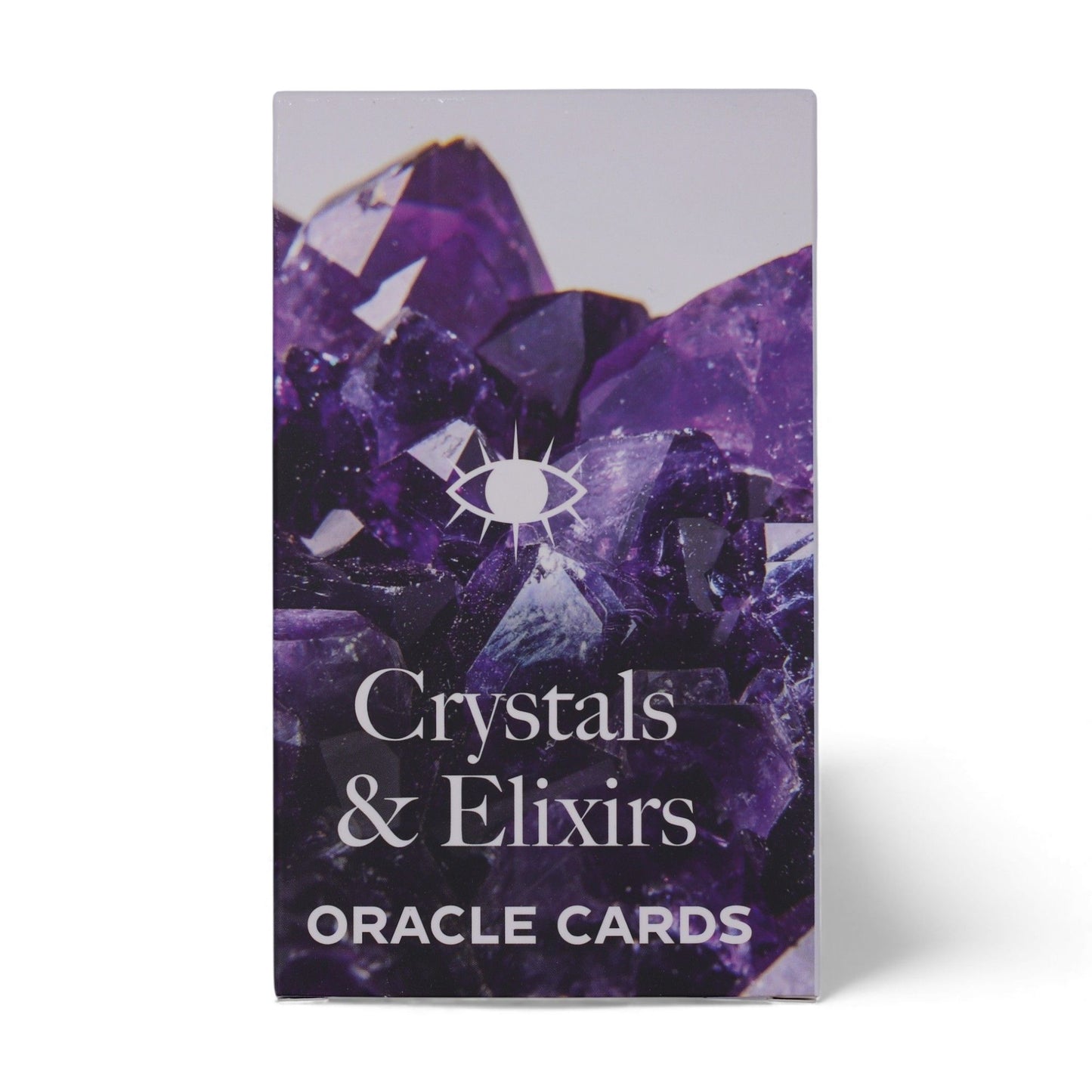 Vibrant oracle deck featuring gemstone-inspired artwork with ethereal colours and spiritual symbols.