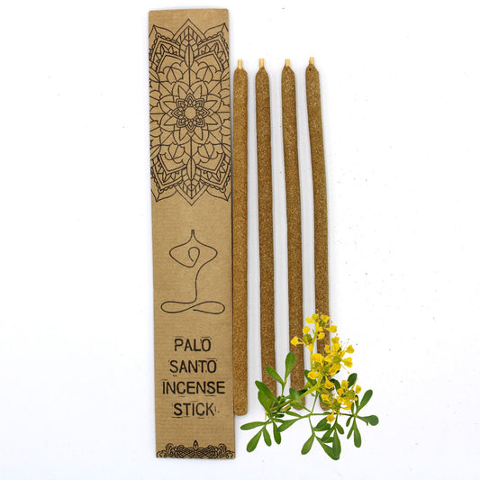 Large handmade Palo Santo incense sticks blended with Ruda herbs for spiritual smudging and cleansing rituals.