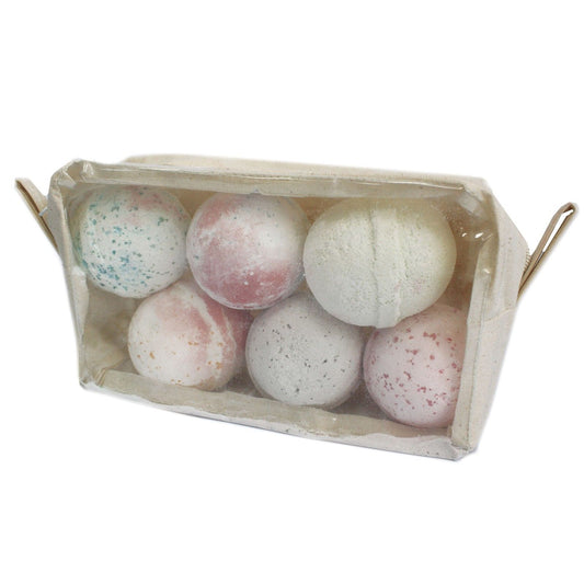 Clear PVC and cream organic cotton toiletry bag with a zip closure and external pocket.