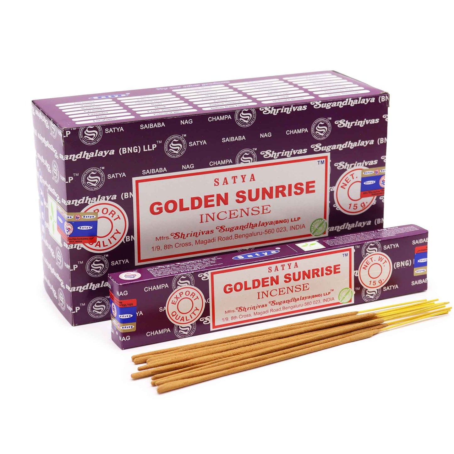 Hand-rolled incense sticks with a golden sunrise fragrance, perfect for creating an uplifting atmosphere.