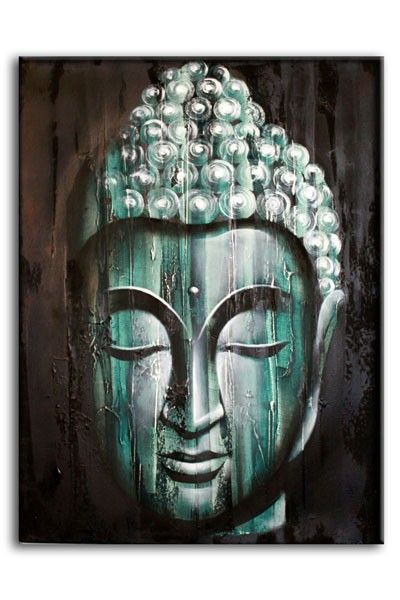 Wood Buddha Green  60x80cm