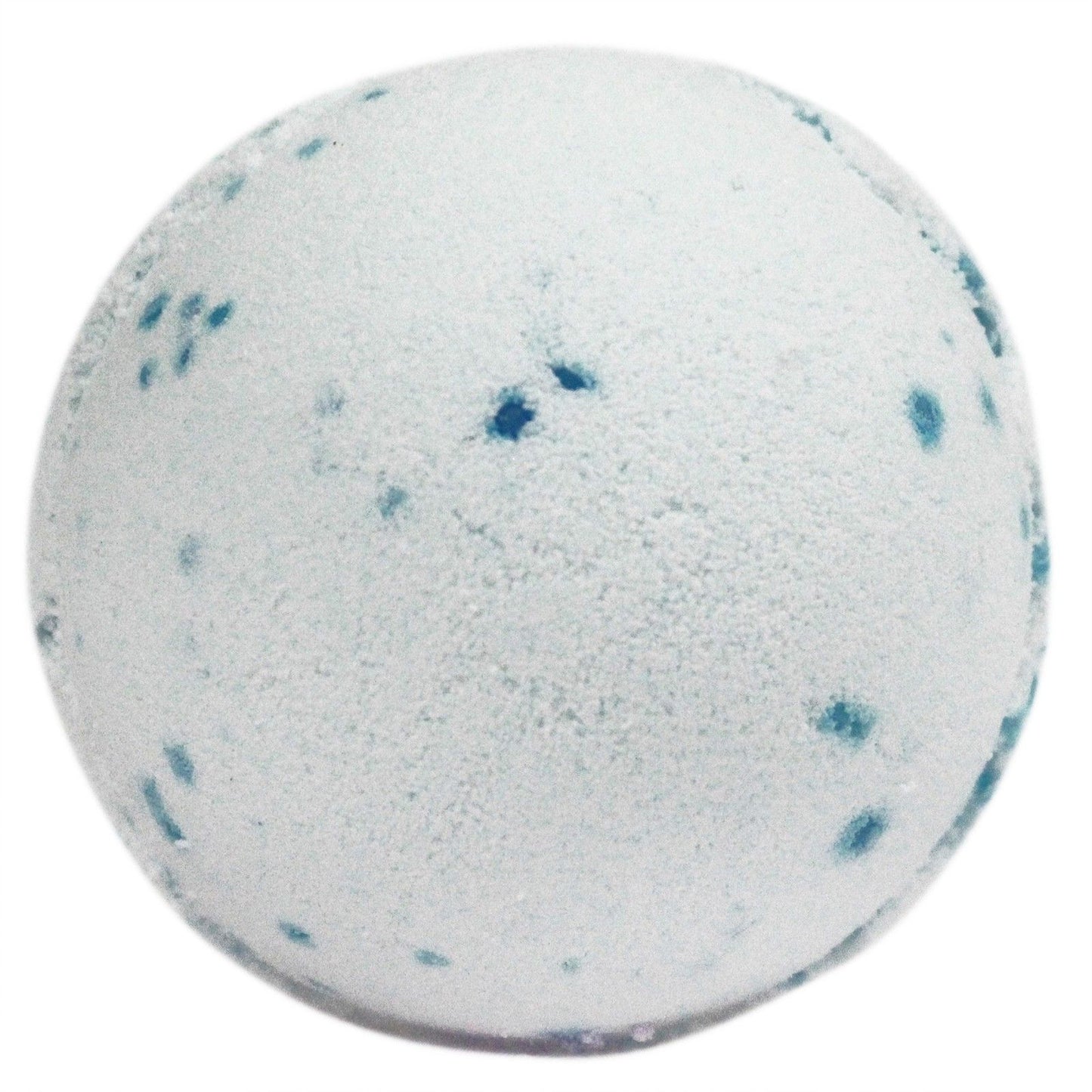 Large blue and white marbled jumbo bath bomb with a textured surface containing real sea salt granules.