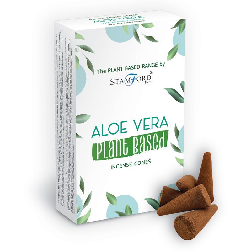 Stack of natural green plant-based incense cones with a clean and minimalist appearance.