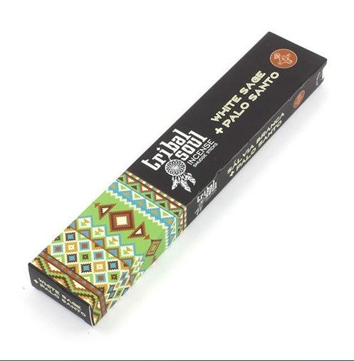 Handcrafted incense sticks featuring a blend of white sage and palo santo for spiritual cleansing and purification.